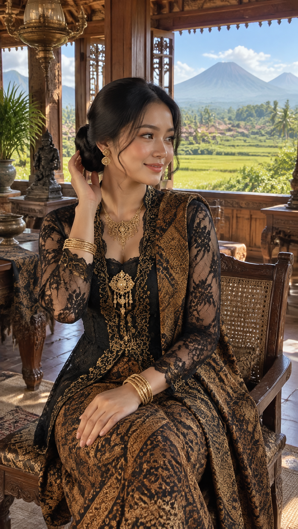 A photorealistic image capturing a beautiful Indonesian w...