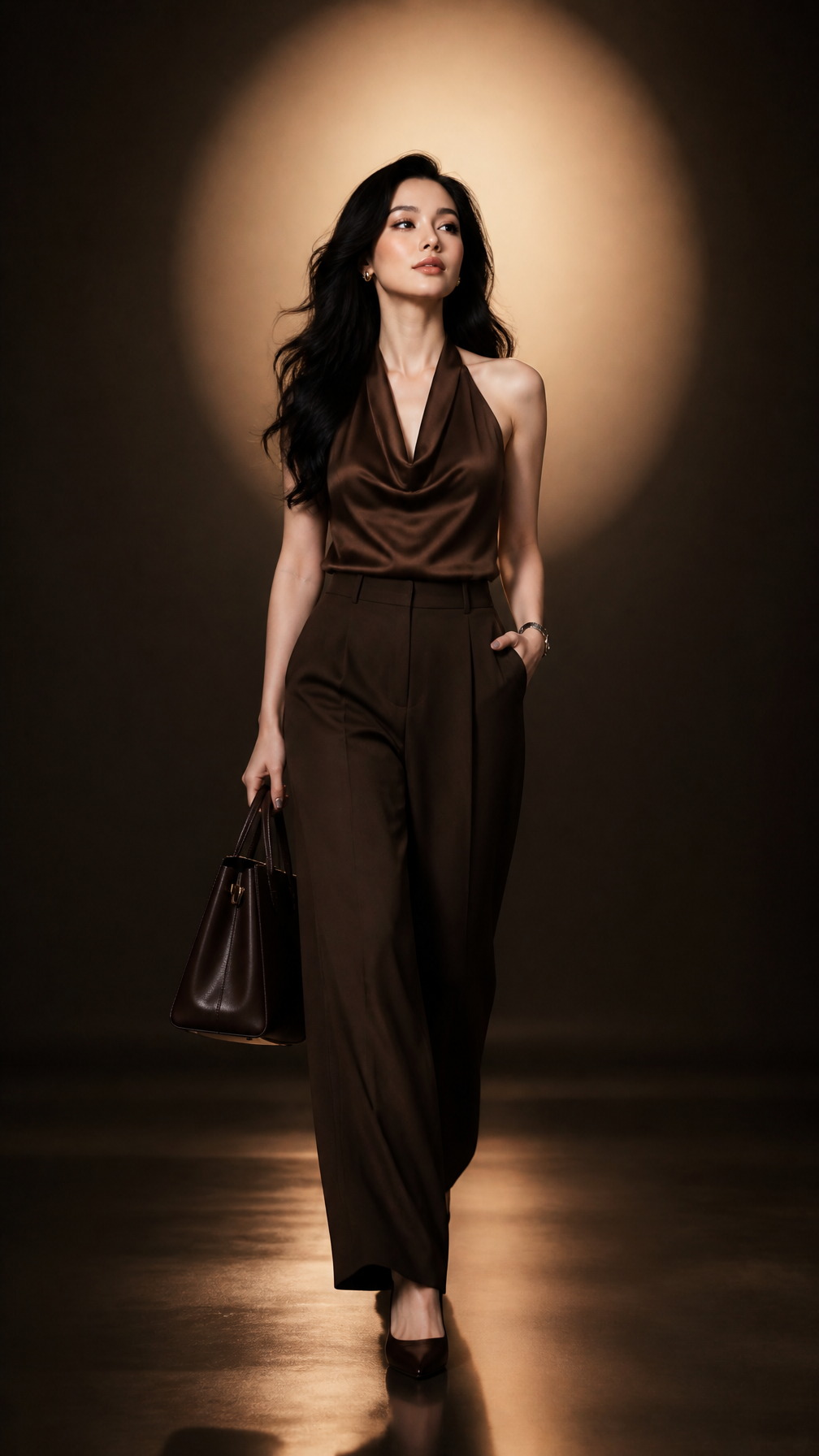 Ultra-photorealistic luxury fashion editorial, premium st...