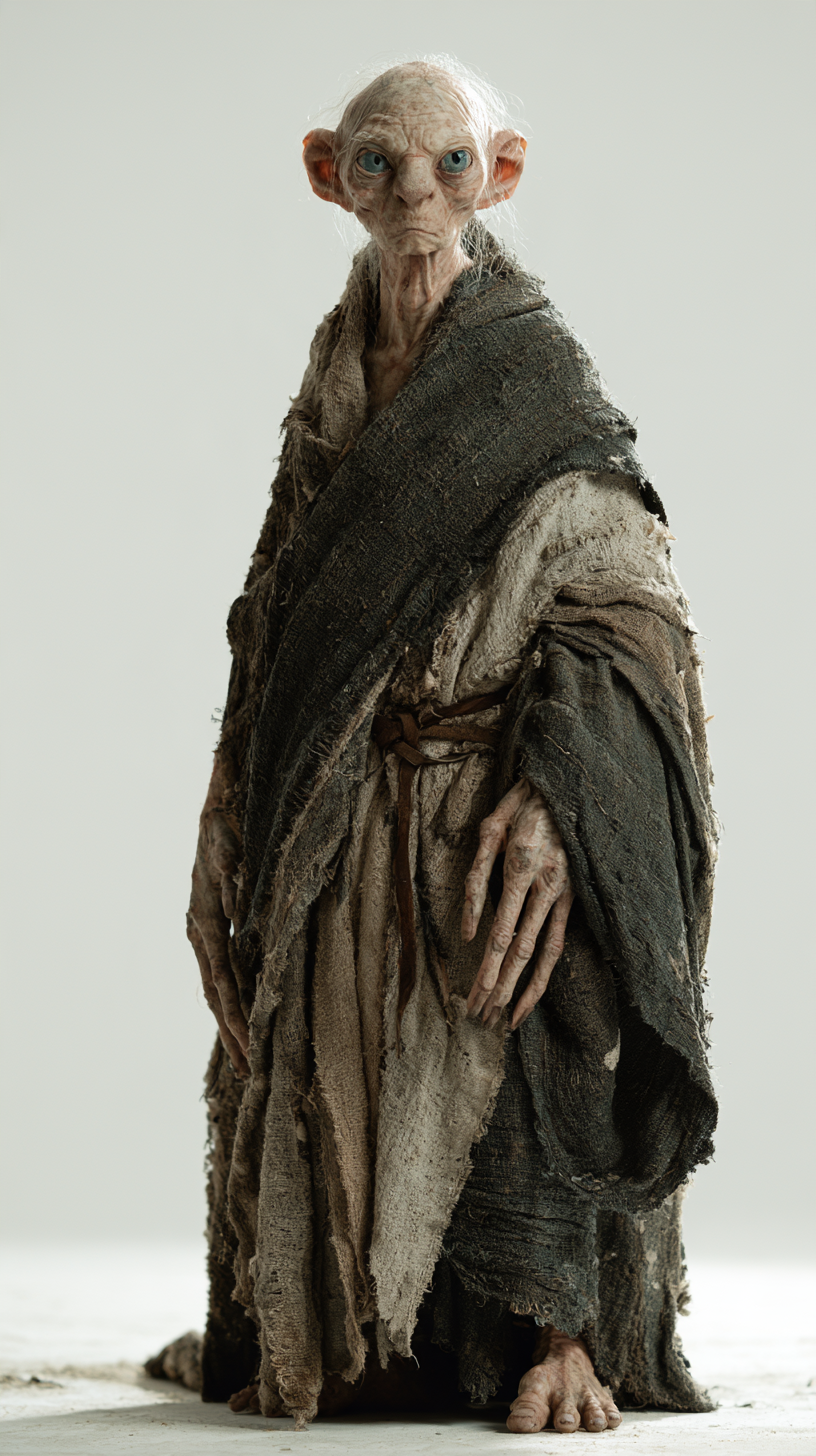 Full-body front-view character design of a strange ancien... - alternate