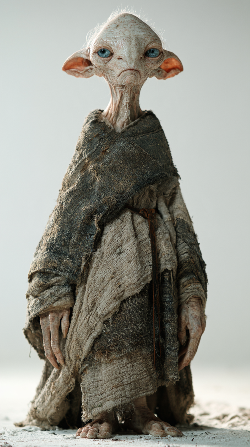 Full-body front-view character design of a strange ancien... - alternate