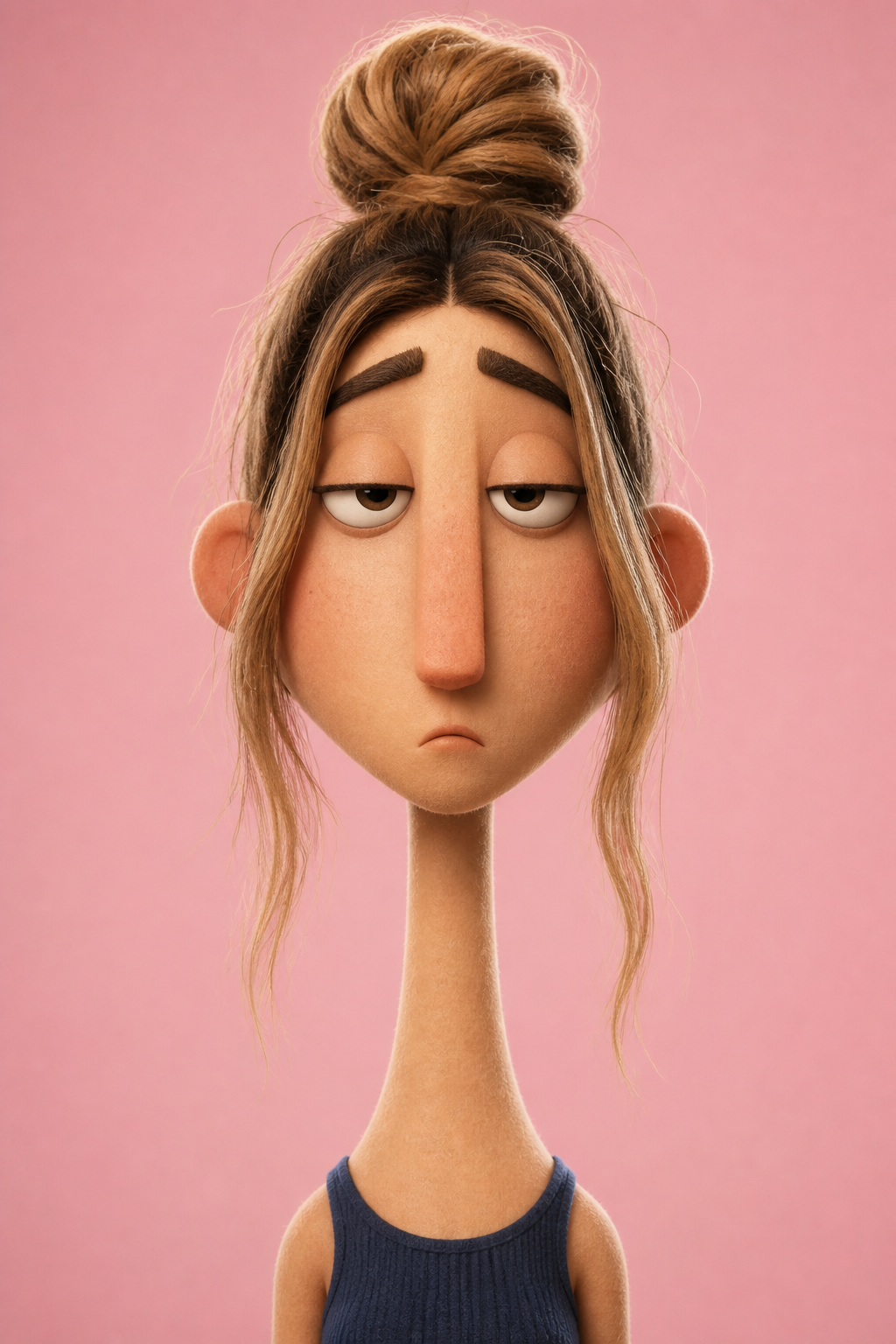A highly stylized 3D cartoon character portrait from the ...