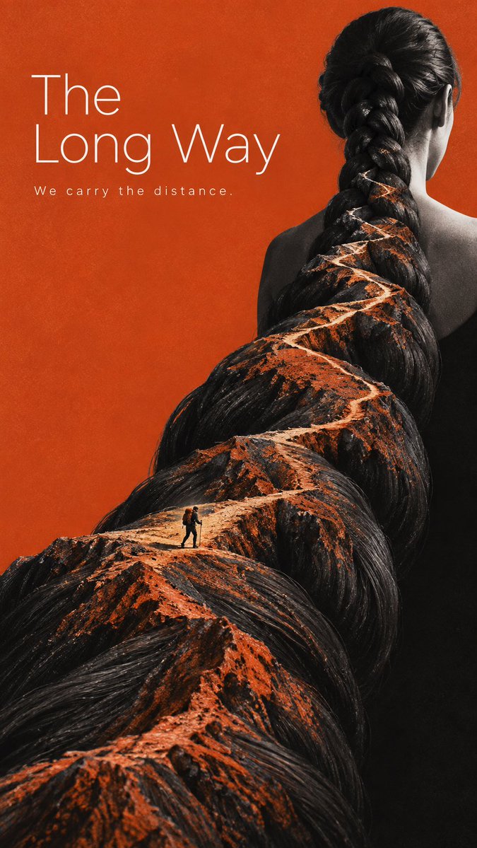 Create a finished art-film poster, 9:16. Monumental human... - alternate