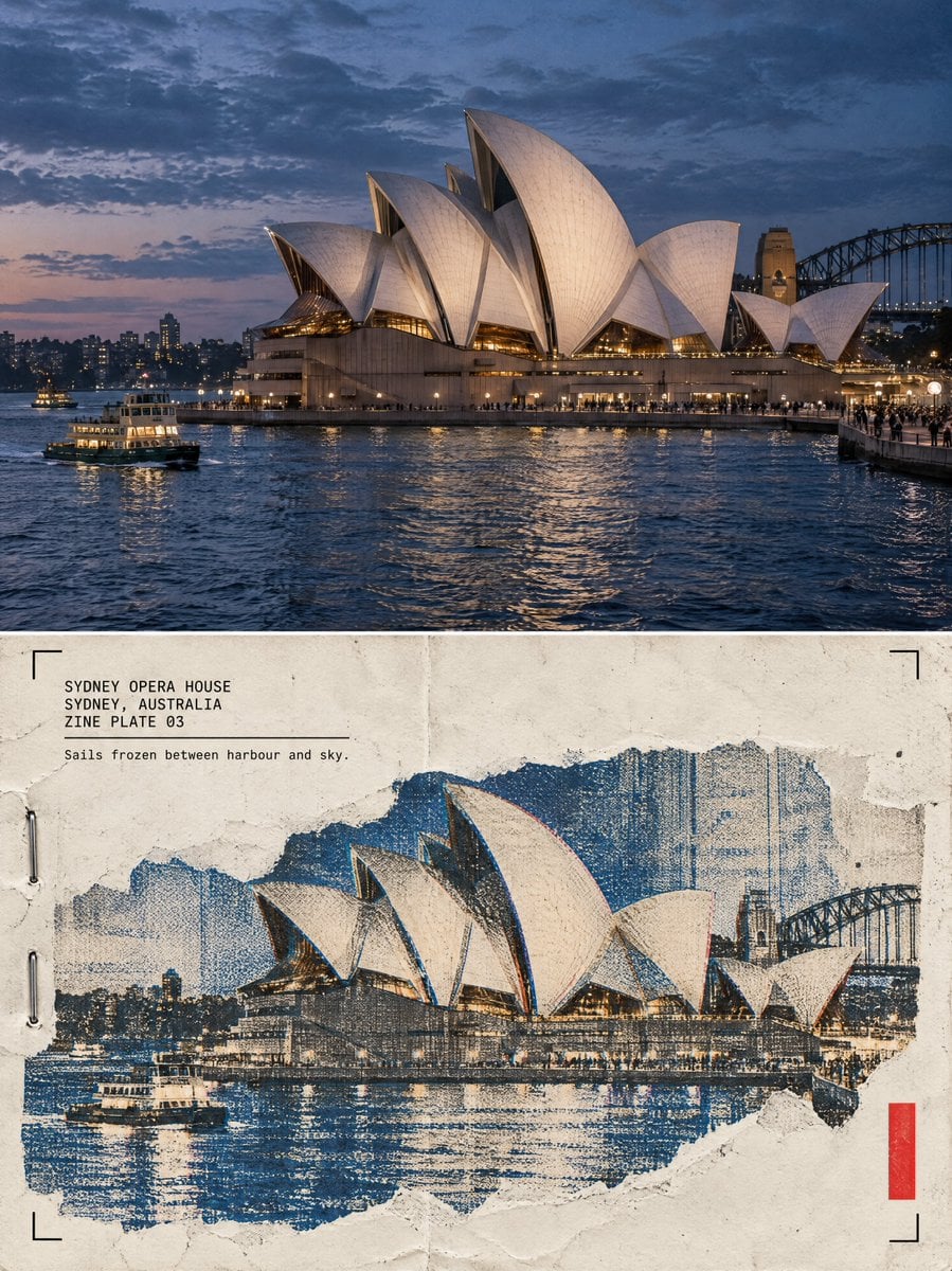 One poster, 3:4 vertical canvas. Split into two roughly e... - alternate