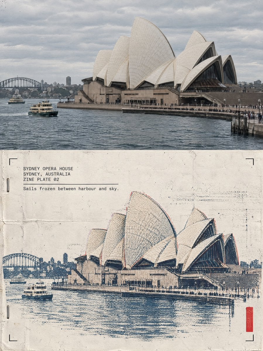 One poster, 3:4 vertical canvas. Split into two roughly e... - alternate