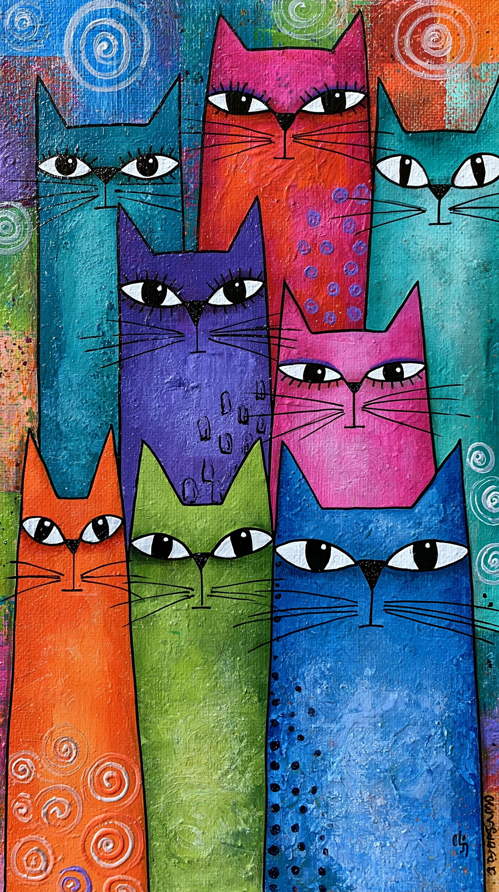 cats in the style of Gustav Klimt - alternate