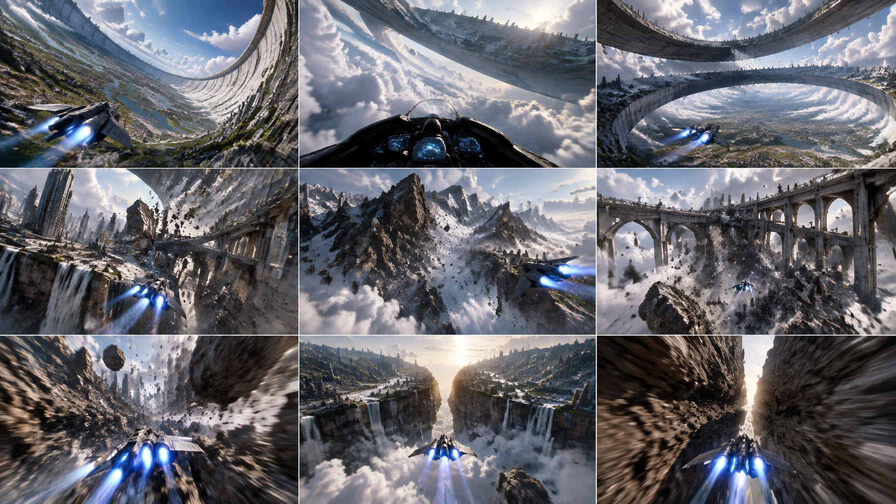 15-second cinematic sci-fi action sequence, 16:9, ultra-r...