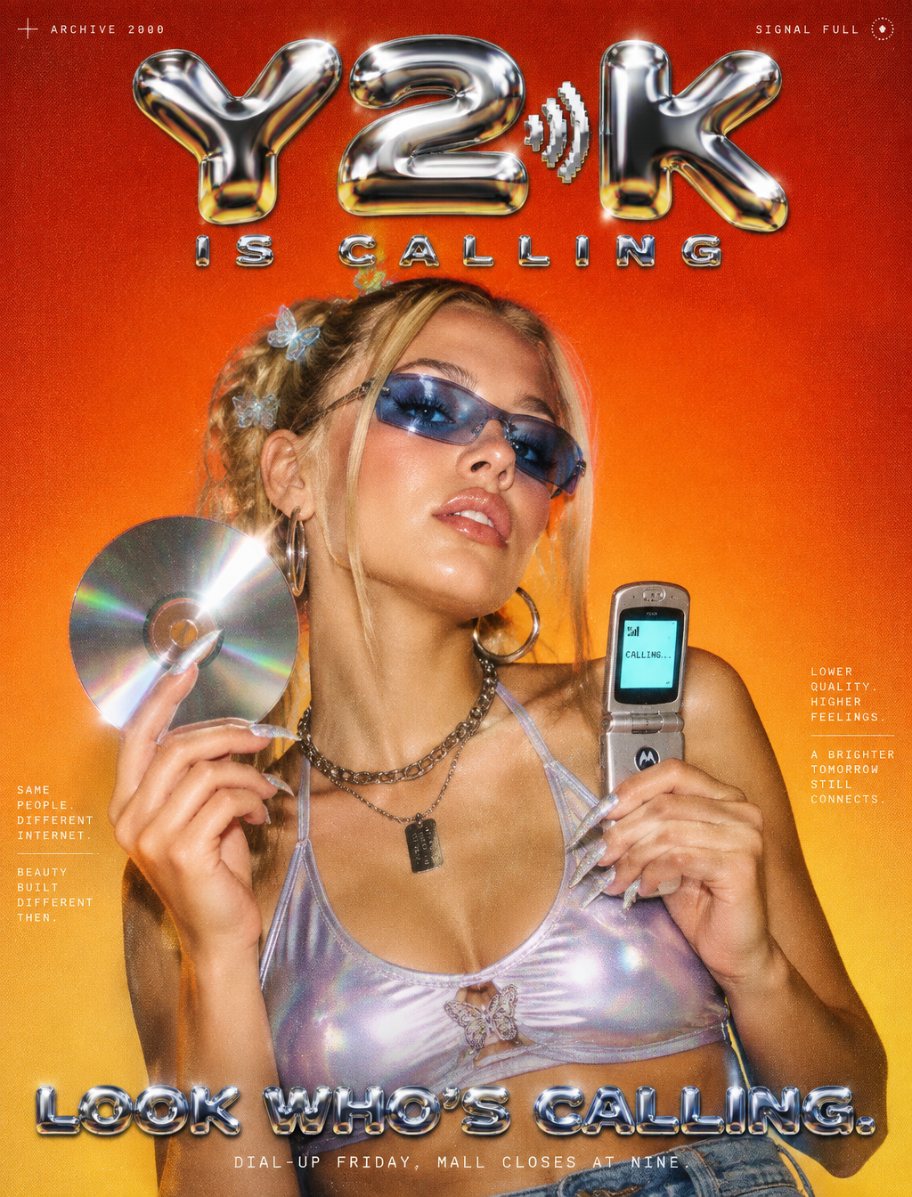 Vertical fashion-editorial poster illustration, in the st...