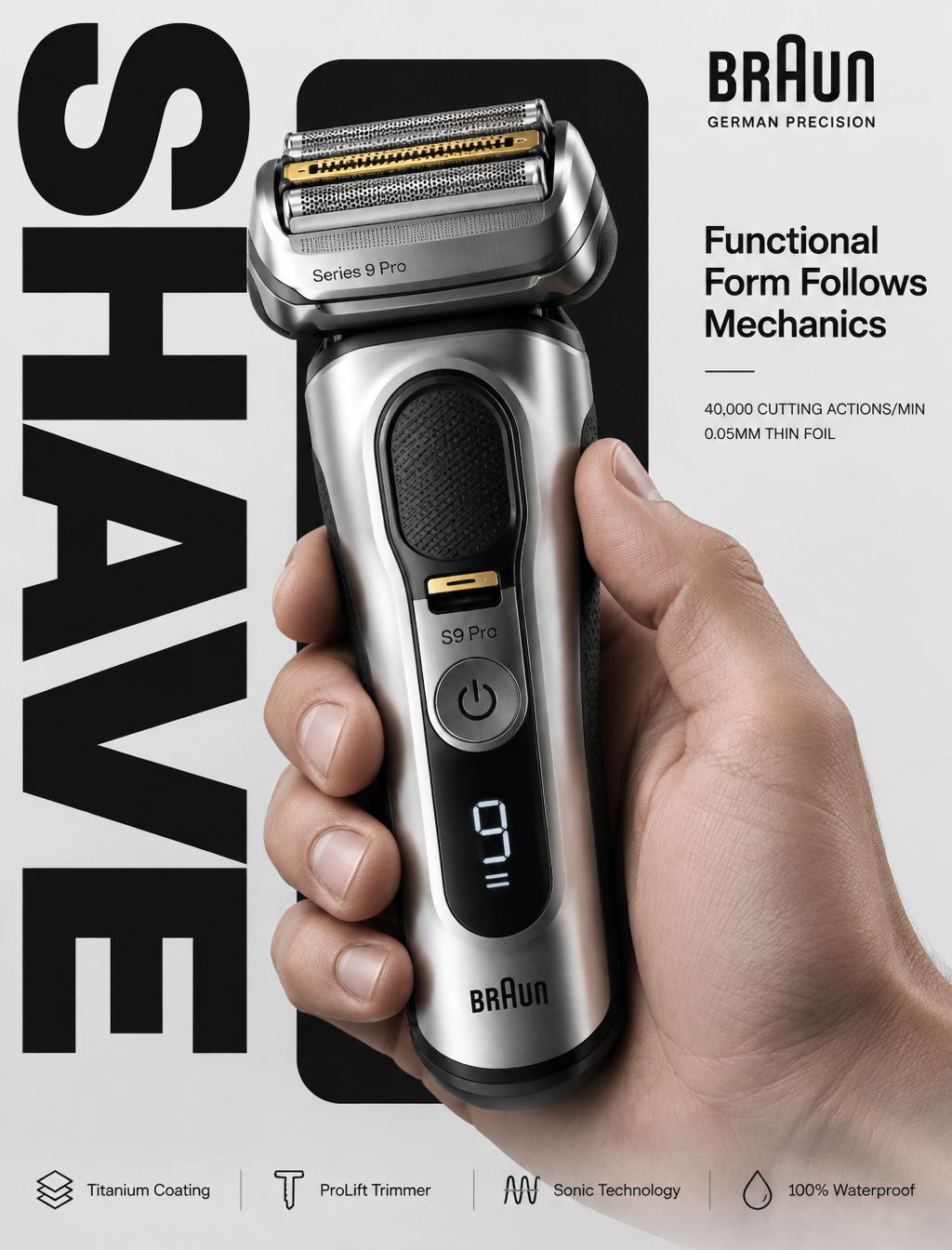 博朗极简刮胡刀 (BRAUN SERIES 9 PRO) — “PURE UTILITY” # ---------...