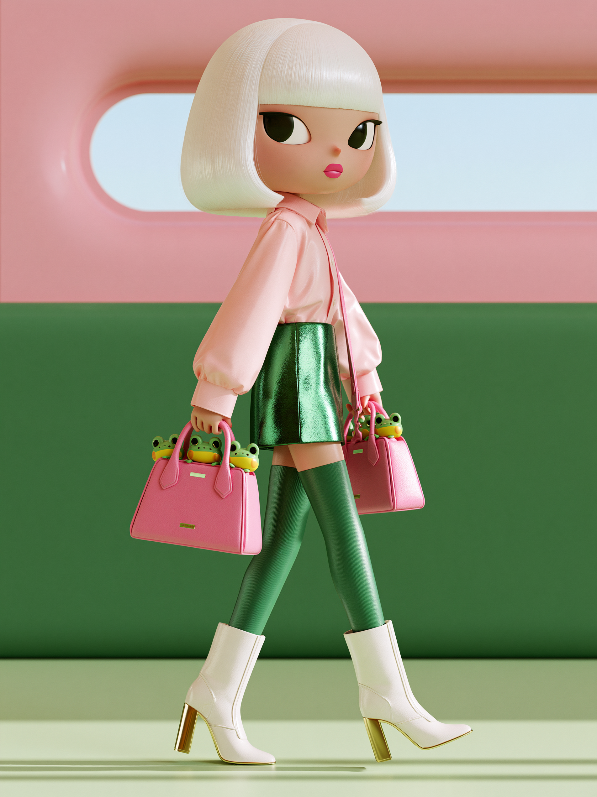 a full length 3d render of a stylized female figure in a ... - alternate