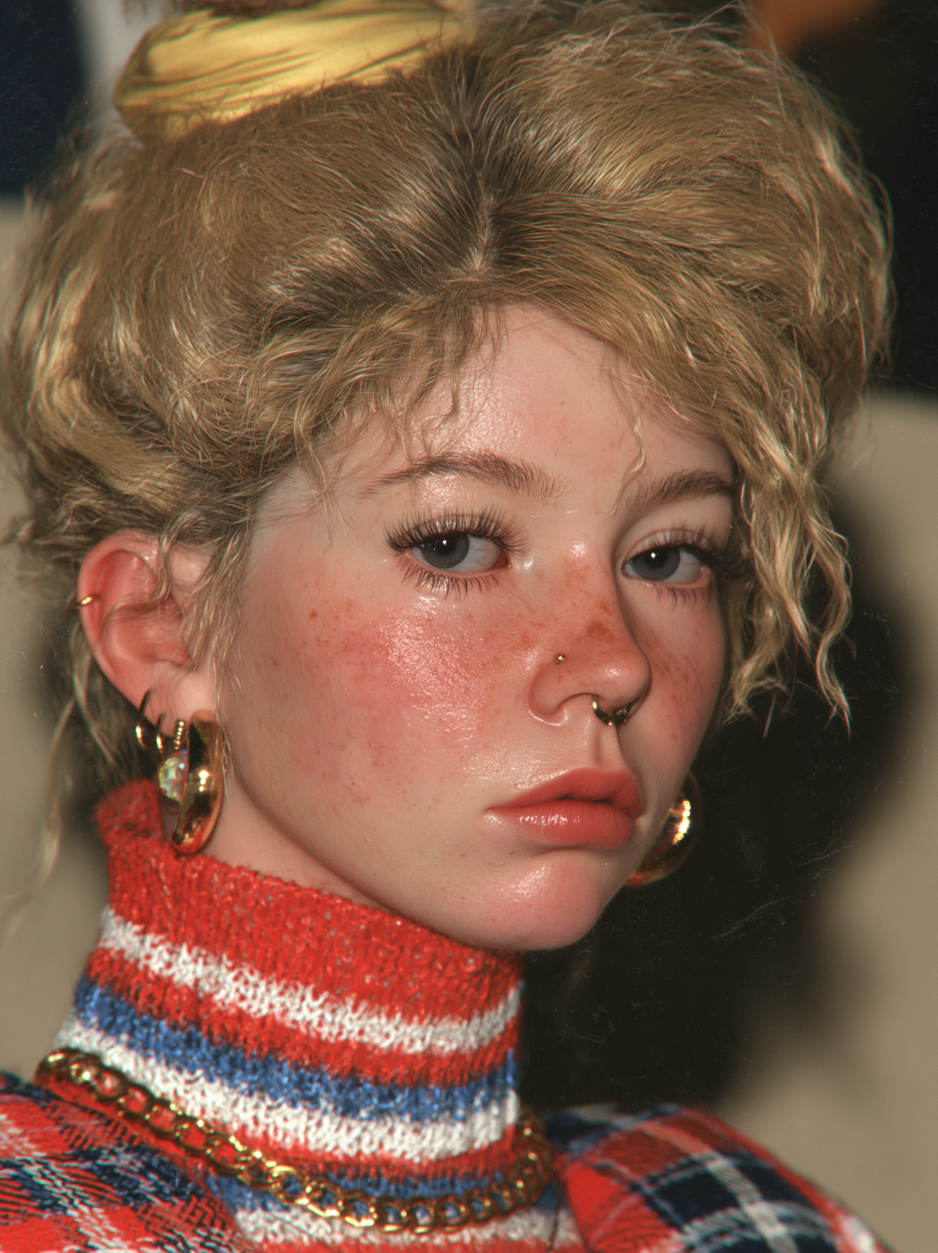 Hyper-realistic yearbook photo of a fictional, eccentric ... - alternate