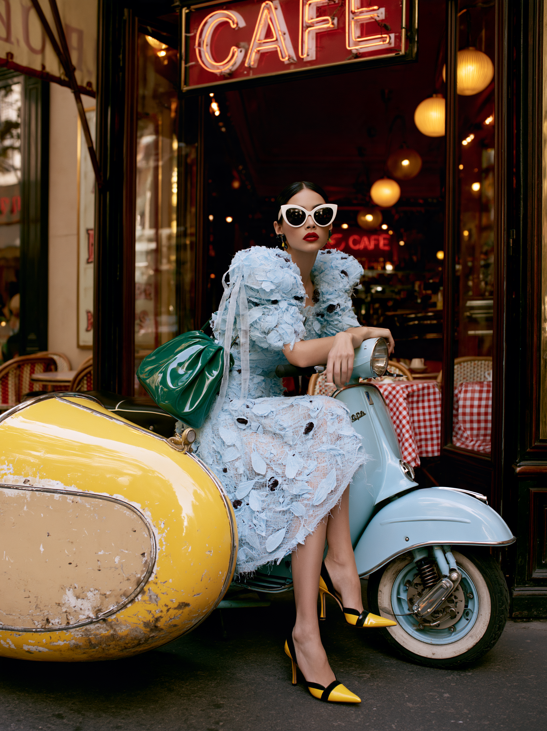 Ultra realistic high fashion street editorial, young adul...