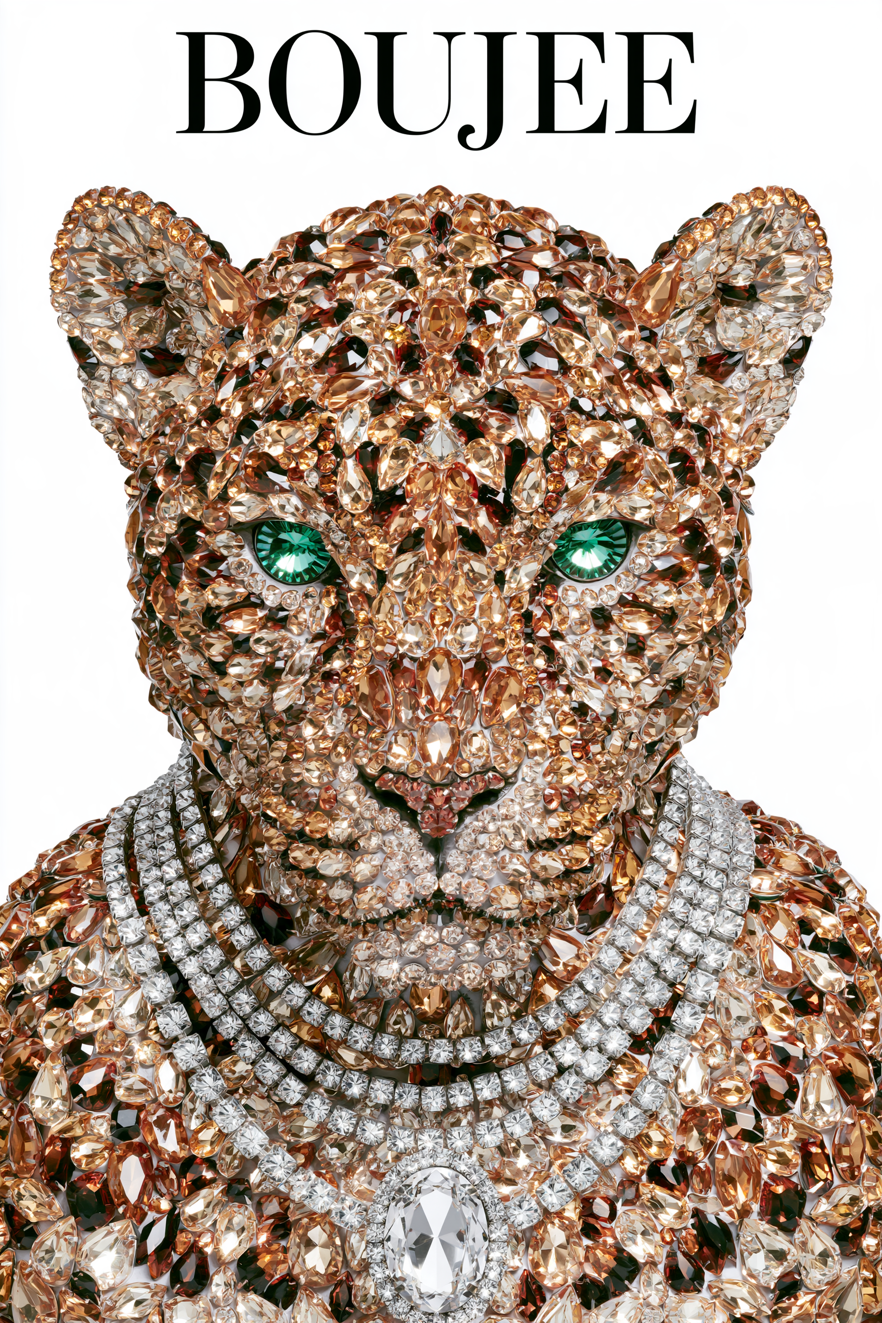 a solid white background featuring a stylized leopard fac... - alternate
