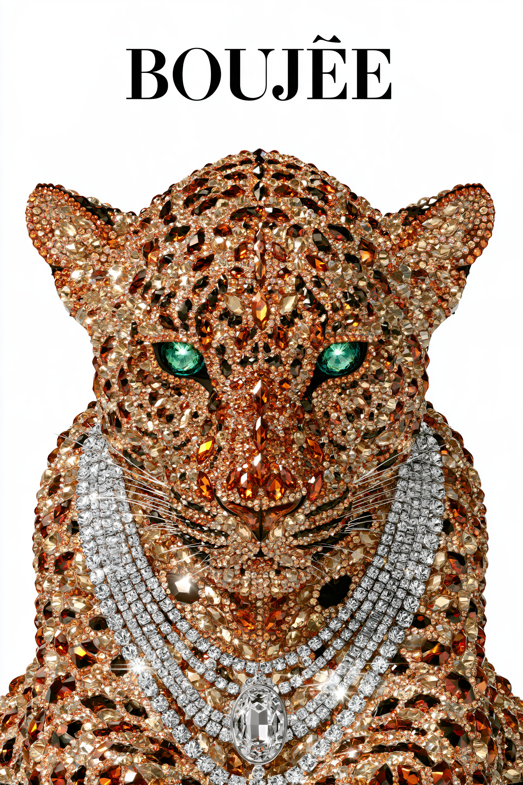 a solid white background featuring a stylized leopard fac... - alternate