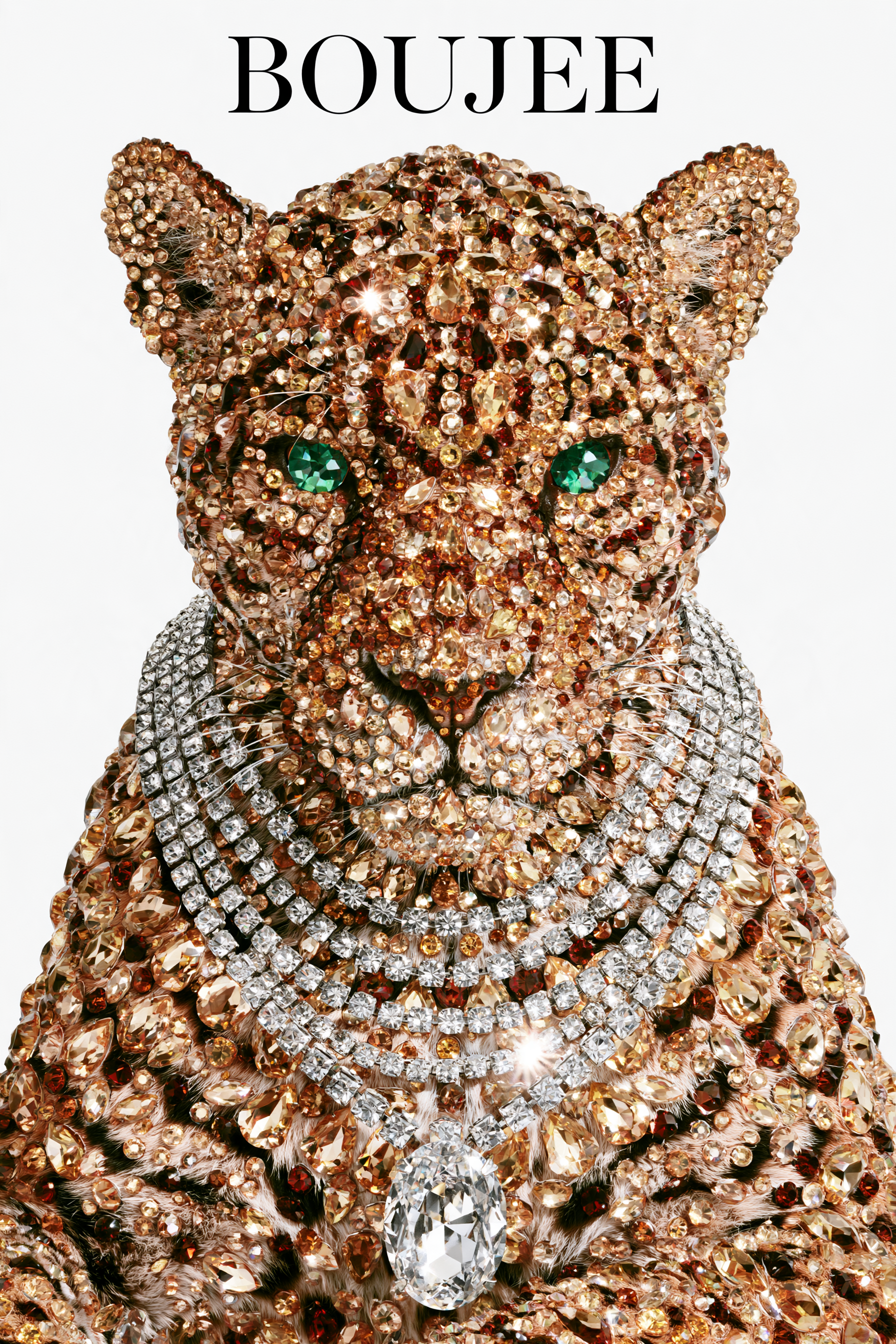 a solid white background featuring a stylized leopard fac... - alternate