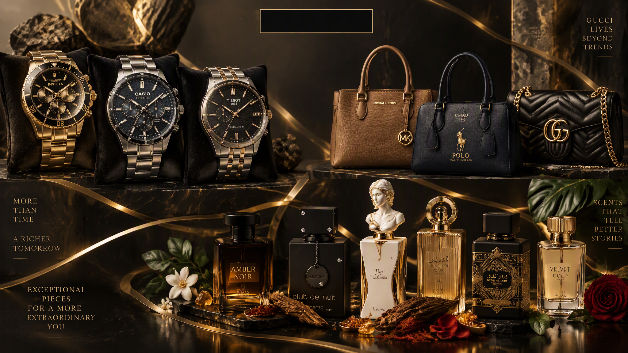 A hyper-detailed, photorealistic luxury advertising poste...