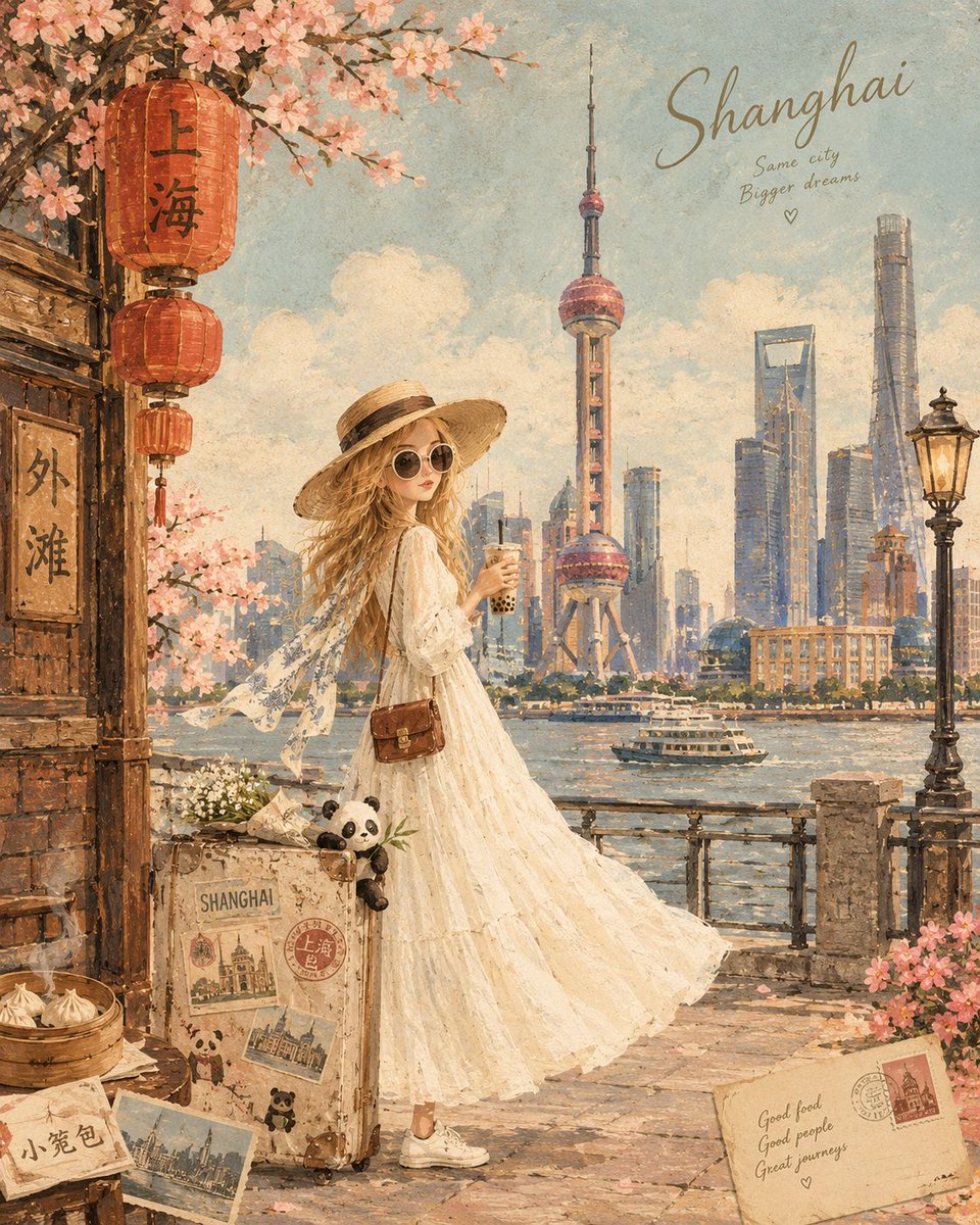 Create a whimsical vintage travel illustration featuring ... - alternate