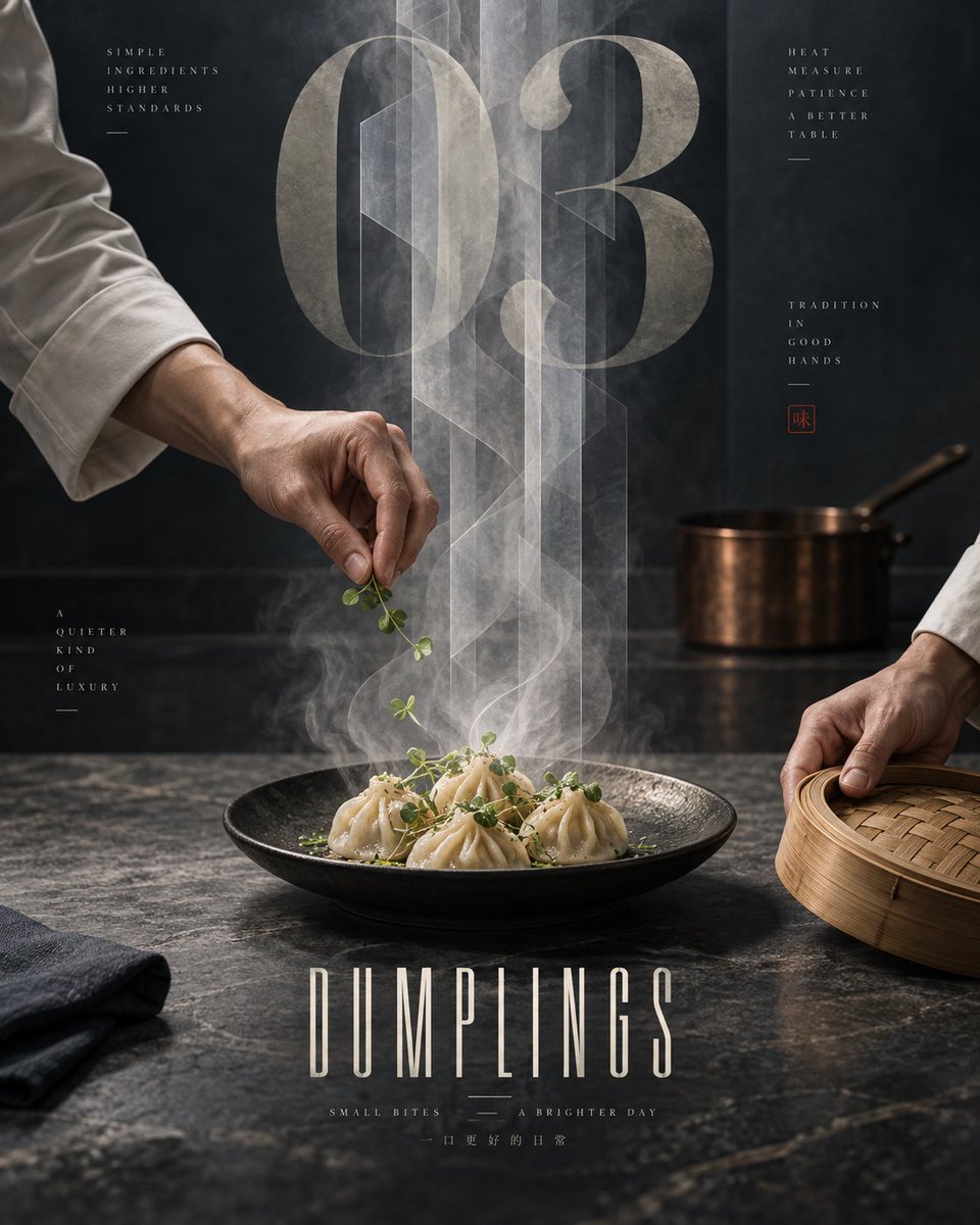 Vertical 4:5 editorial food poster featuring a single pla... - alternate