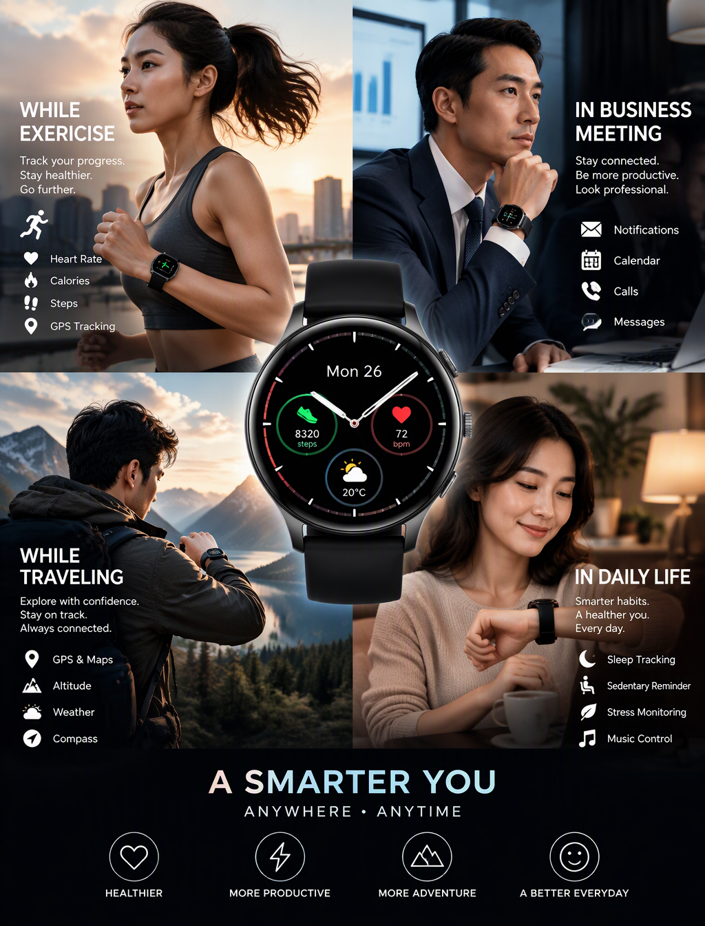 smart watch is useful for different place like while exce...