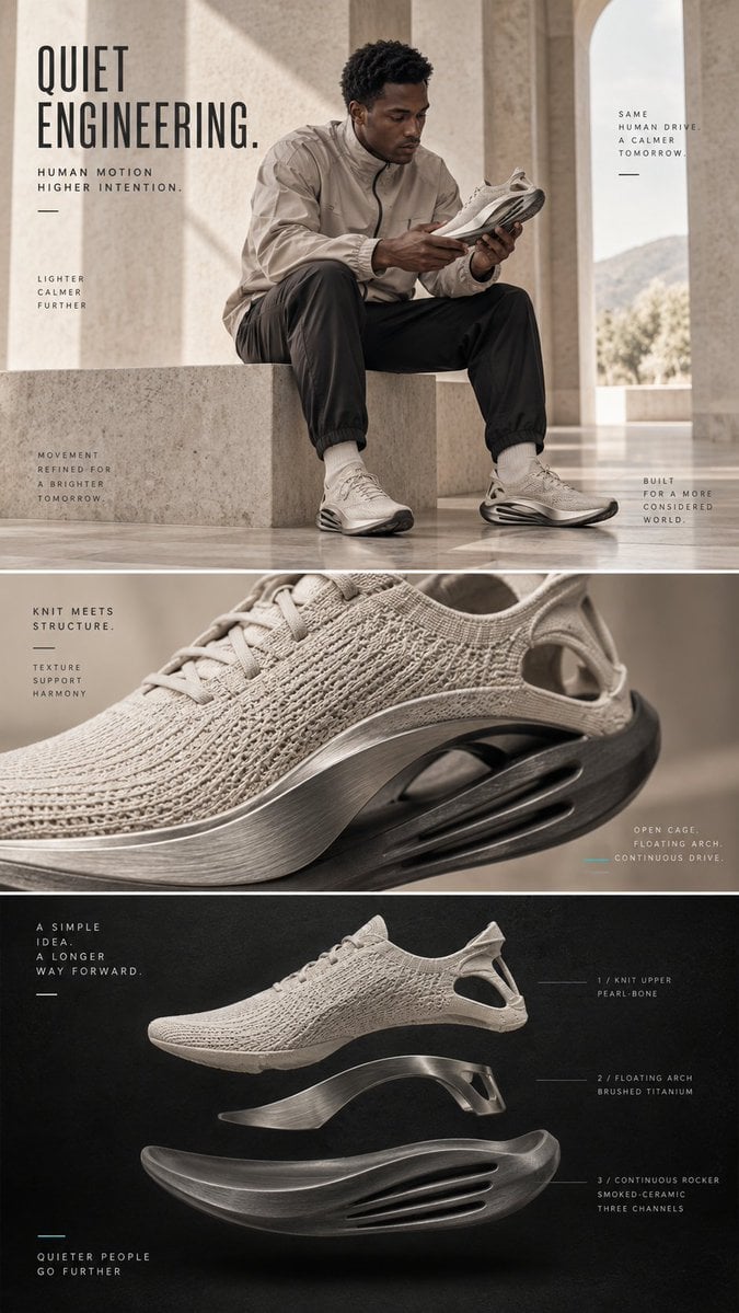 Create a premium future-sport editorial footwear concept ... - alternate