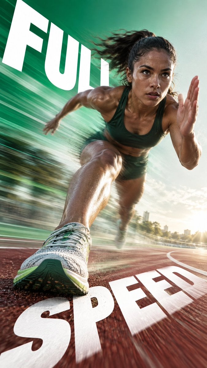 Create a finished premium sports campaign poster, 9:16, f... - alternate