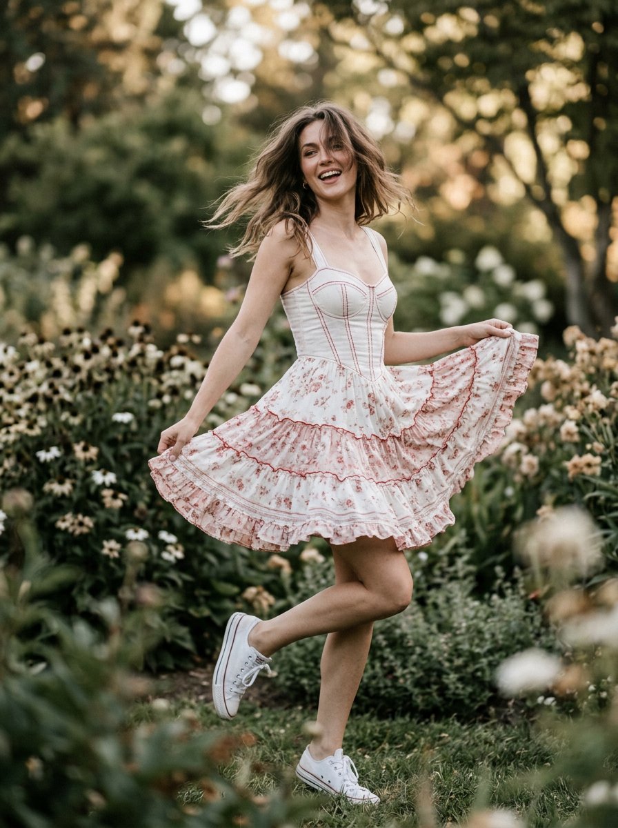 Create a high-resolution, full-body image of a woman. Sh...