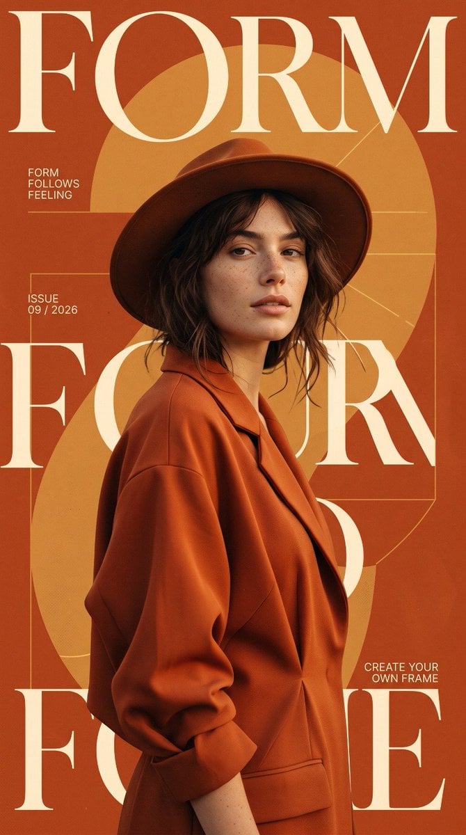 Create a unique 9:16 vertical editorial fashion poster wi... - alternate