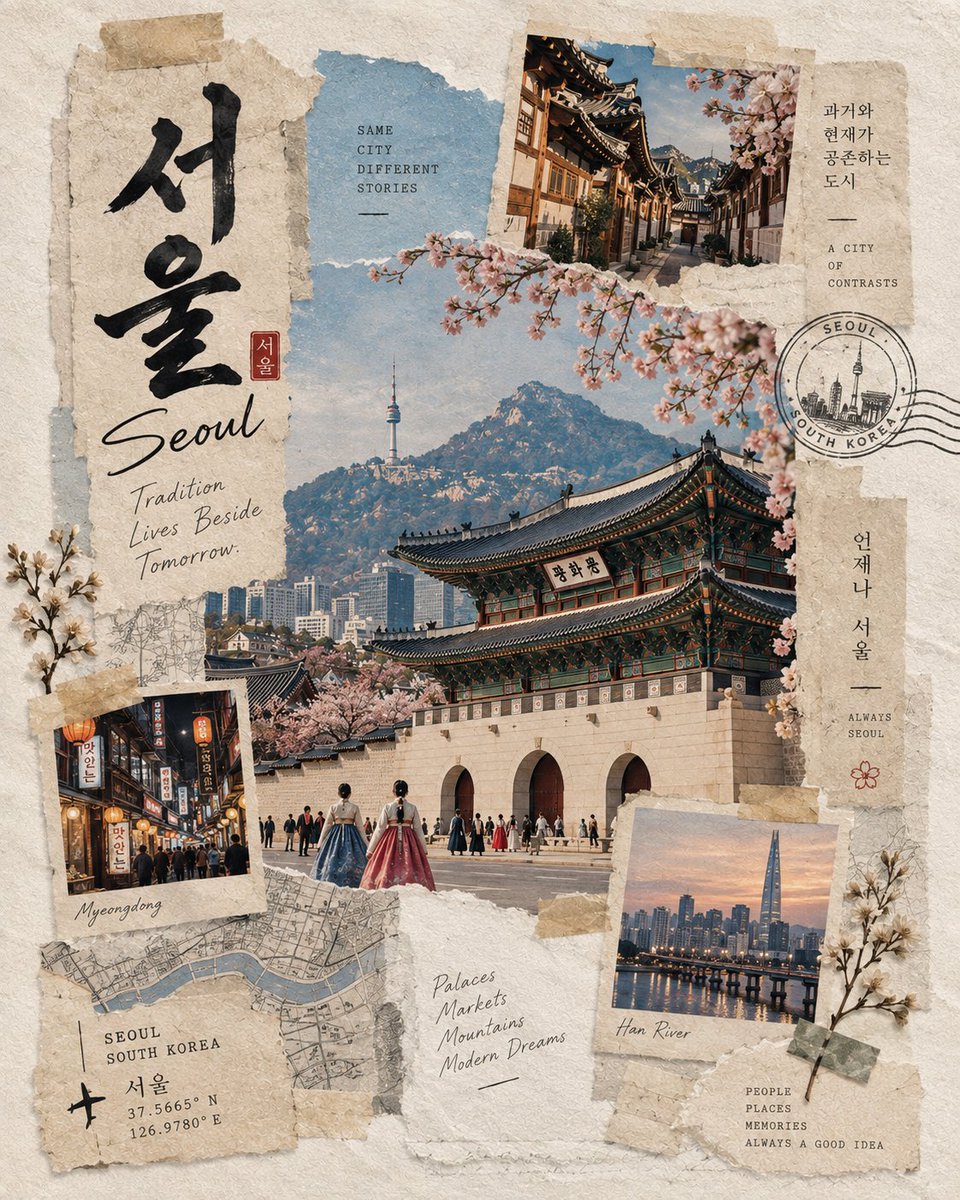 Create a highly realistic Japanese washi-tape travel coll...