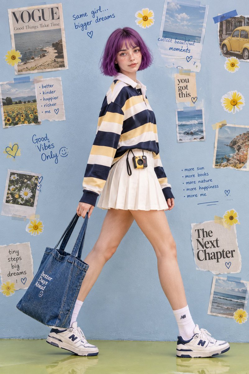 Create a hyper-realistic full-body fashion editorial of t...