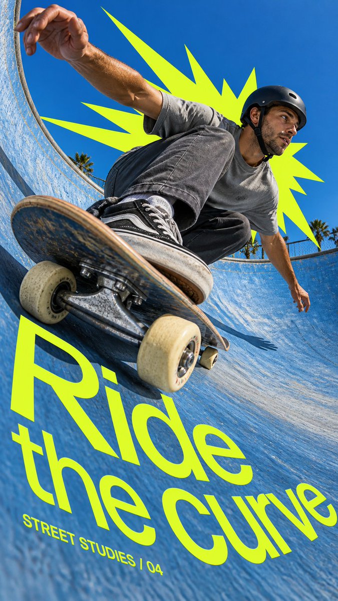 Create one full-bleed photographic action poster, 9:16.