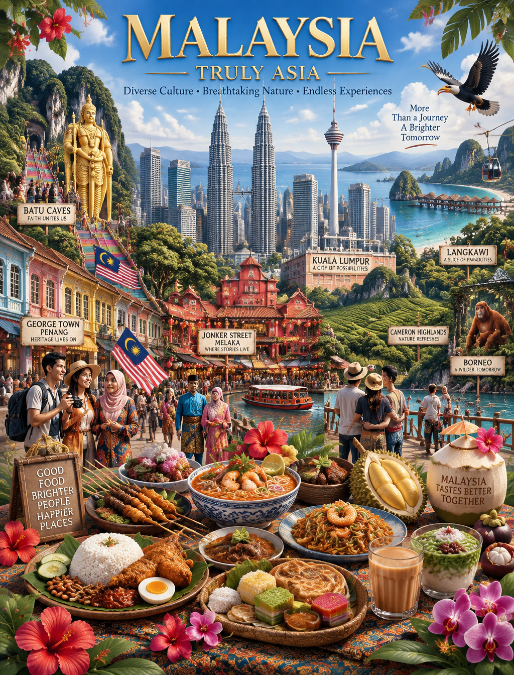 Ultra-detailed 3D paper-cut travel poster illustration of...