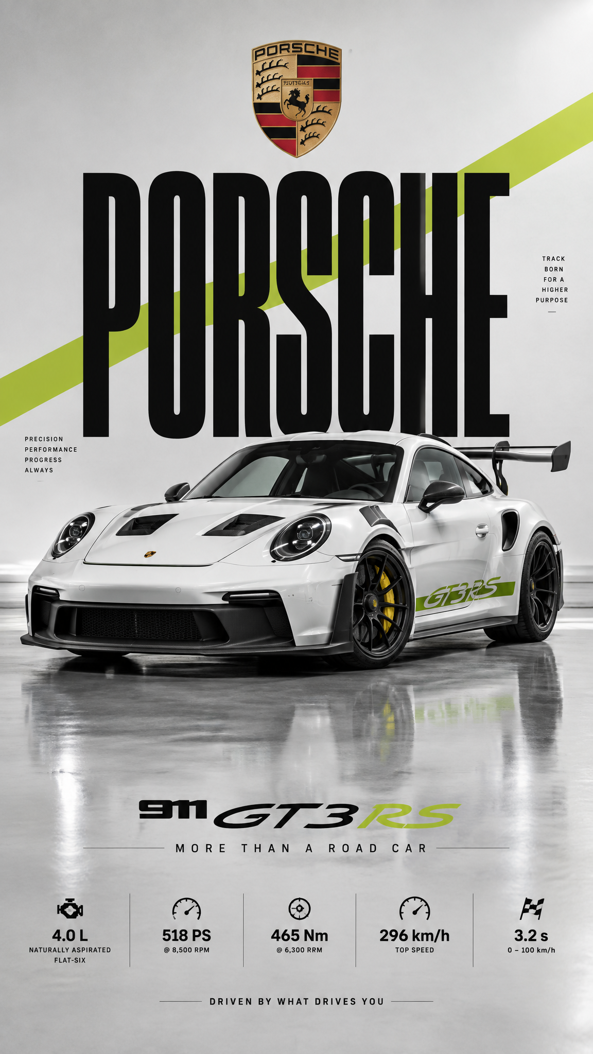 Photorealistic automotive advertising poster featuring a ...