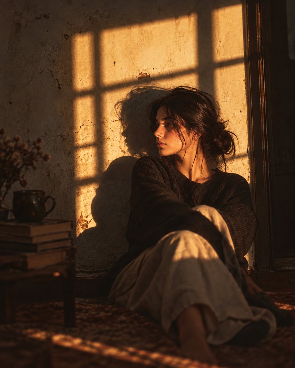 Create an ultra-realistic cinematic golden-hour portrait ...