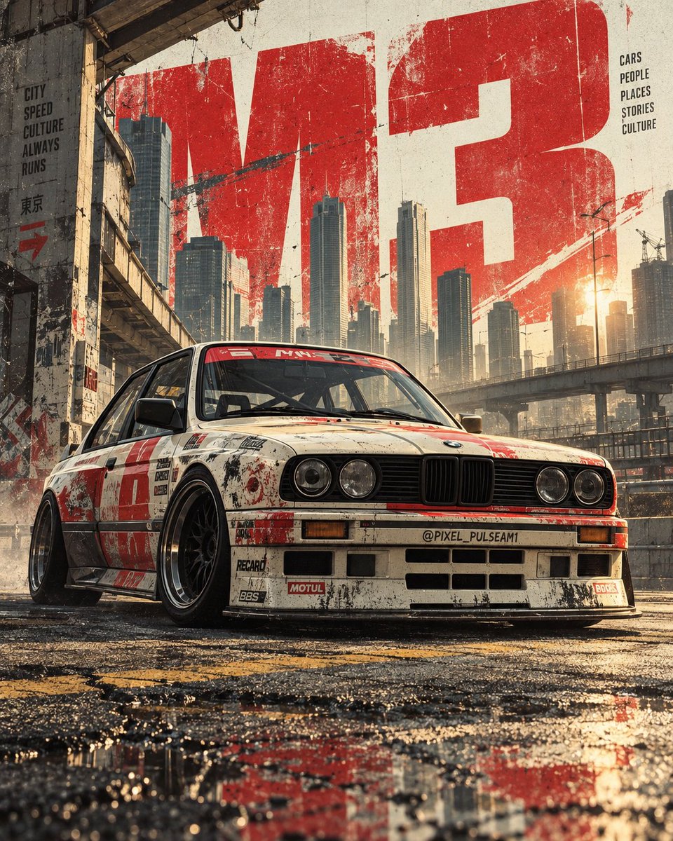 Create a high-end cinematic automotive editorial poster f...
