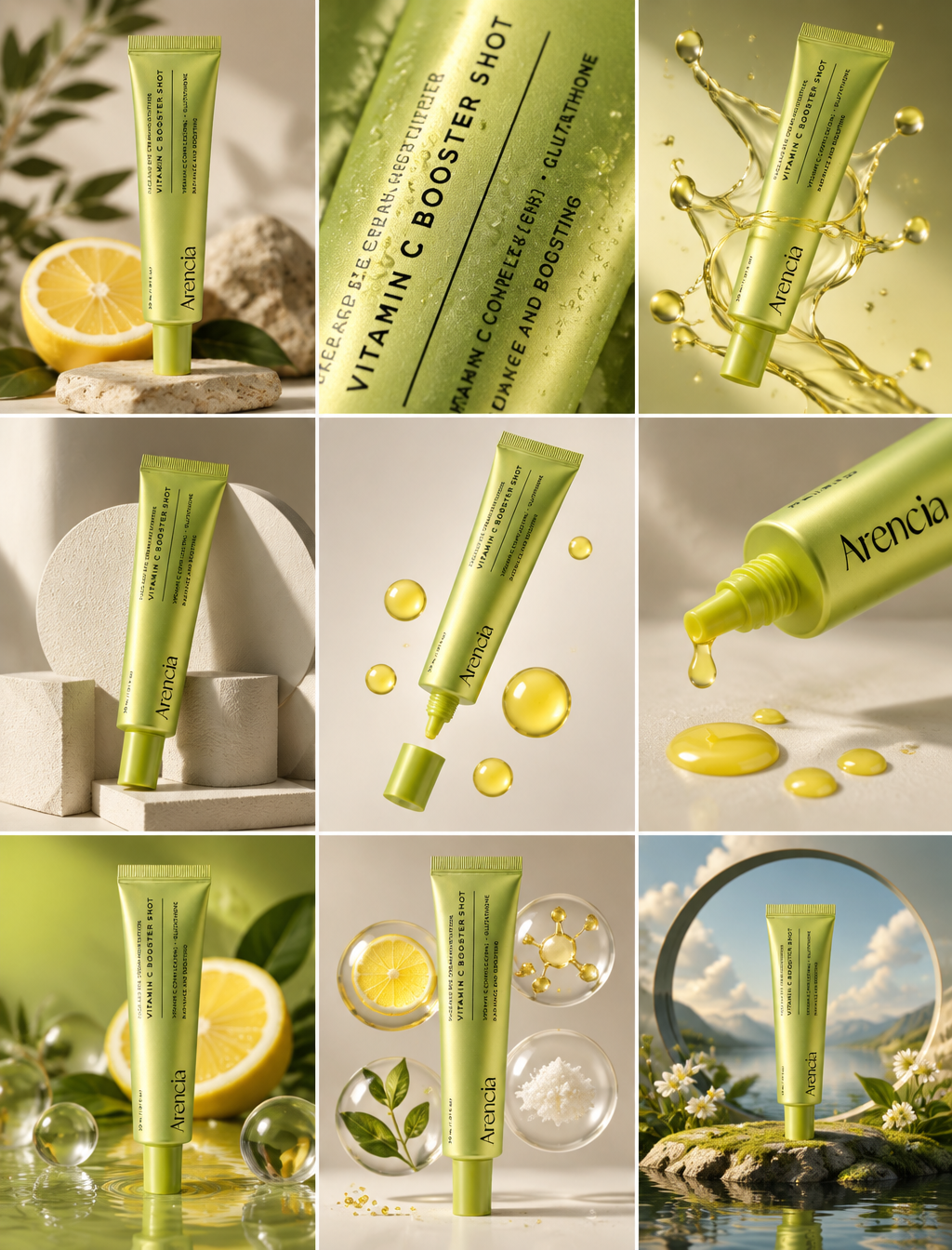 Generate a 3×3 image grid (3:4 aspect ratio) for a luxury...