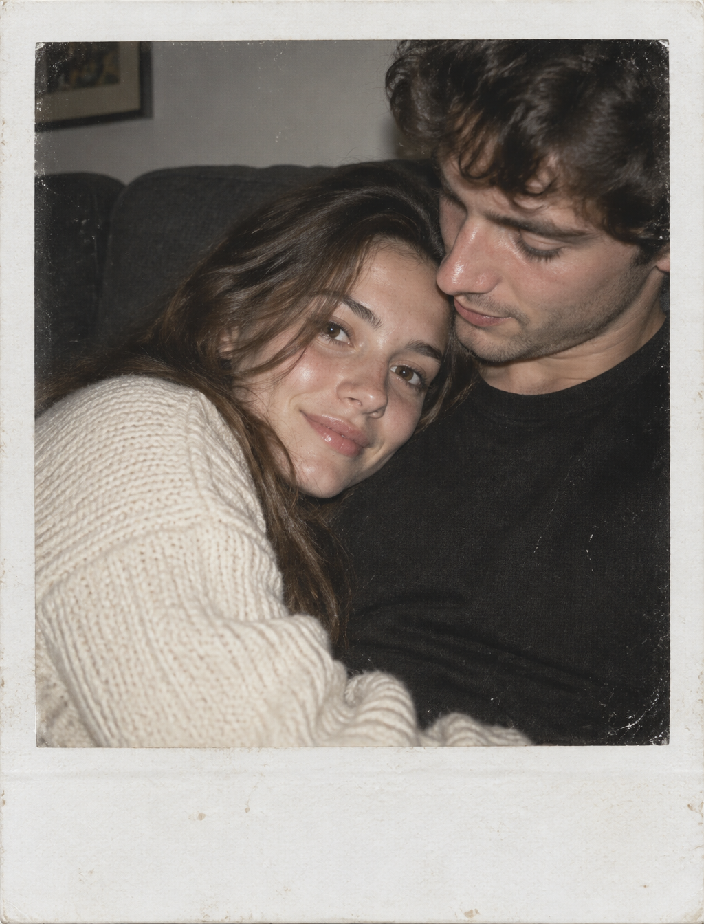 A close, intimate instant-film portrait captures a young ...