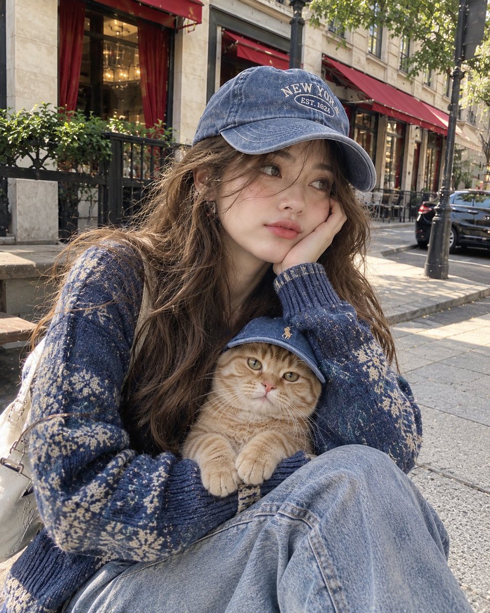 A realistic close-up street selfie of a young woman with ... - alternate