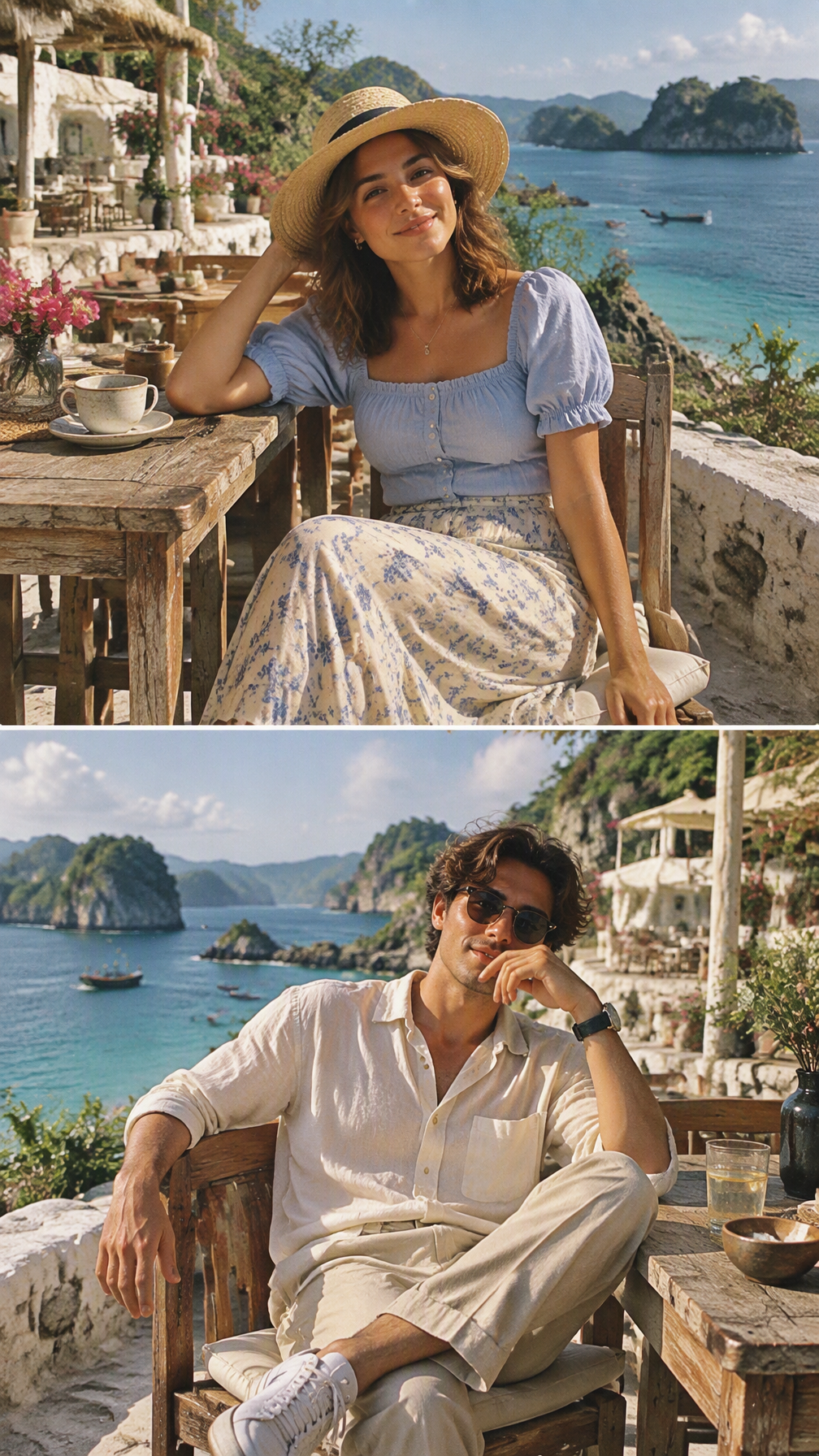 Create a photorealistic late-1990s summer travel editoria...