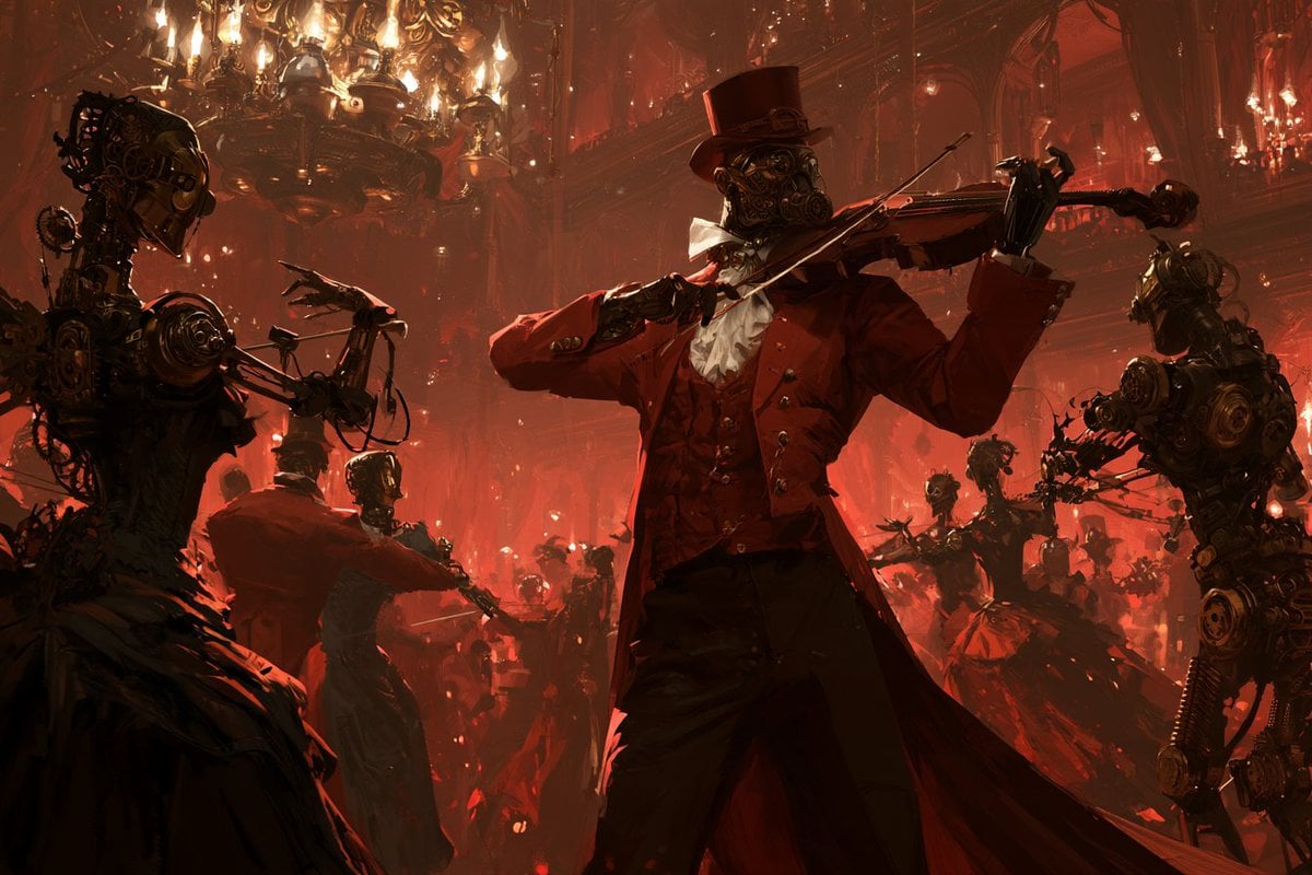 [Subject] portrayed at a Clockwork Masquerade, where eleg... - alternate