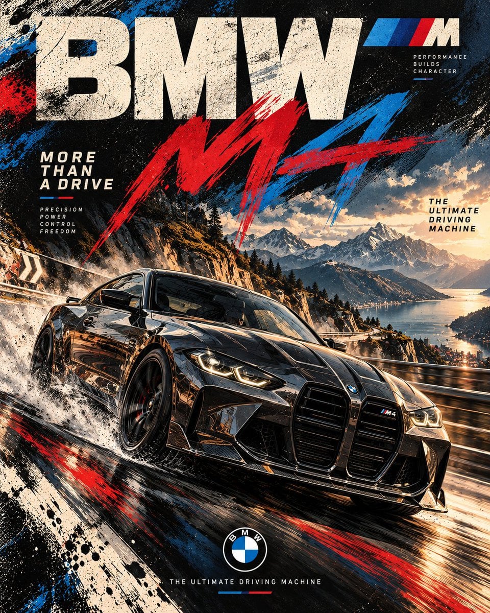 Create a premium 4:5 vertical automotive editorial poster... - alternate