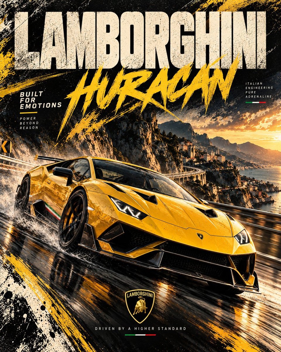 Create a premium 4:5 vertical automotive editorial poster... - alternate