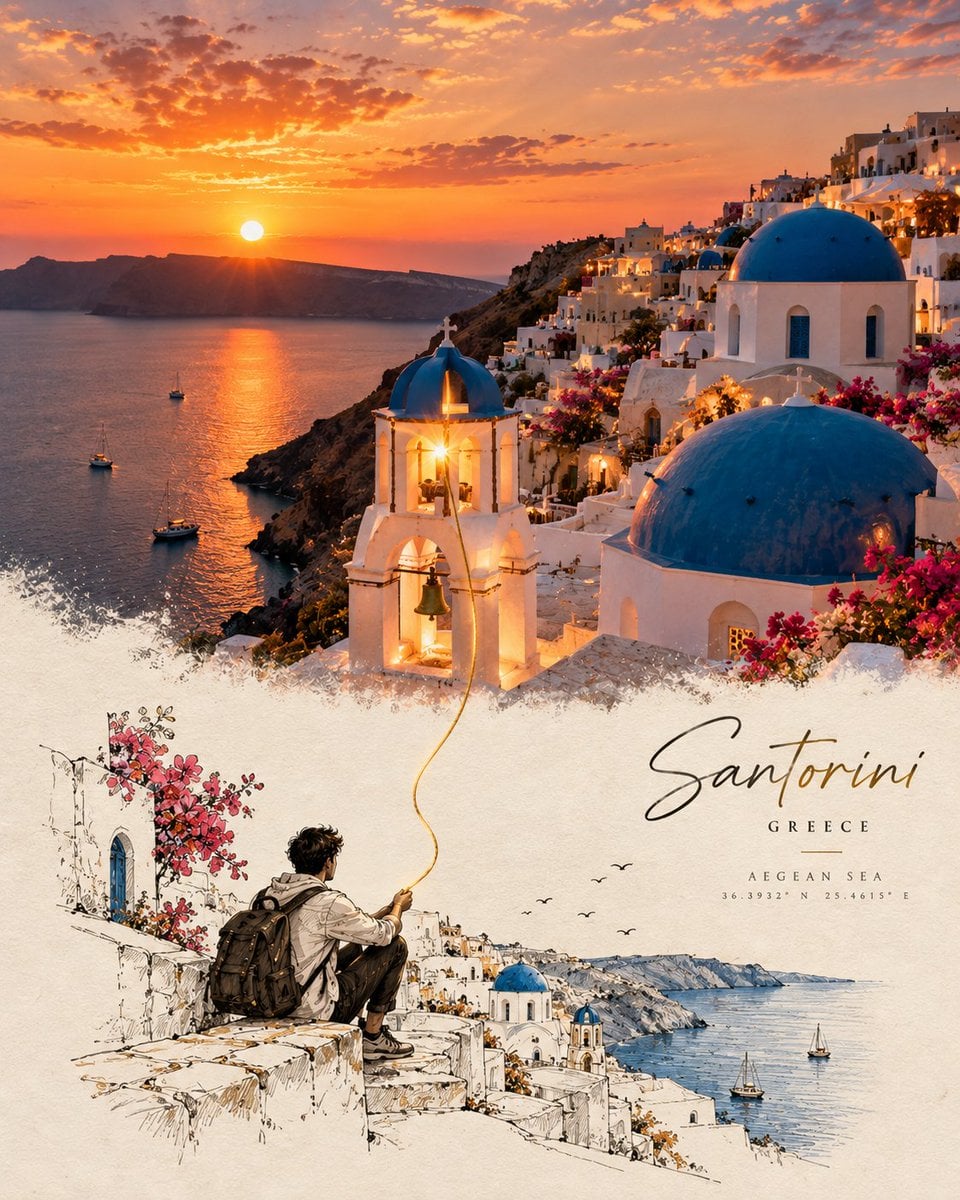 Create a sophisticated conceptual travel-art poster based... - alternate