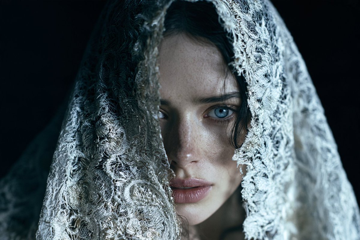 [Subject] rendered in a High-Contrast Gothic Romance, wit...