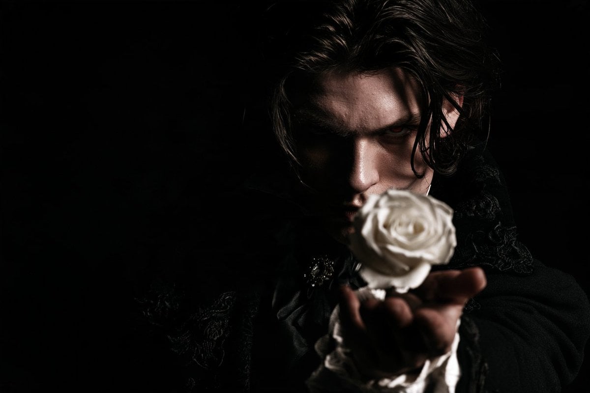 [Subject] rendered in a High-Contrast Gothic Romance, wit... - alternate