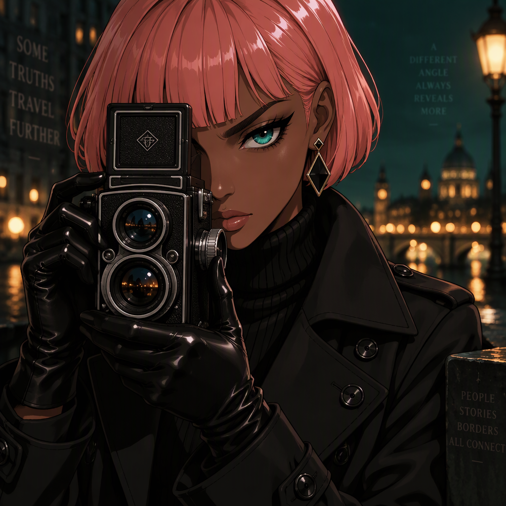Anime style digital illustration of a stylish woman with ...