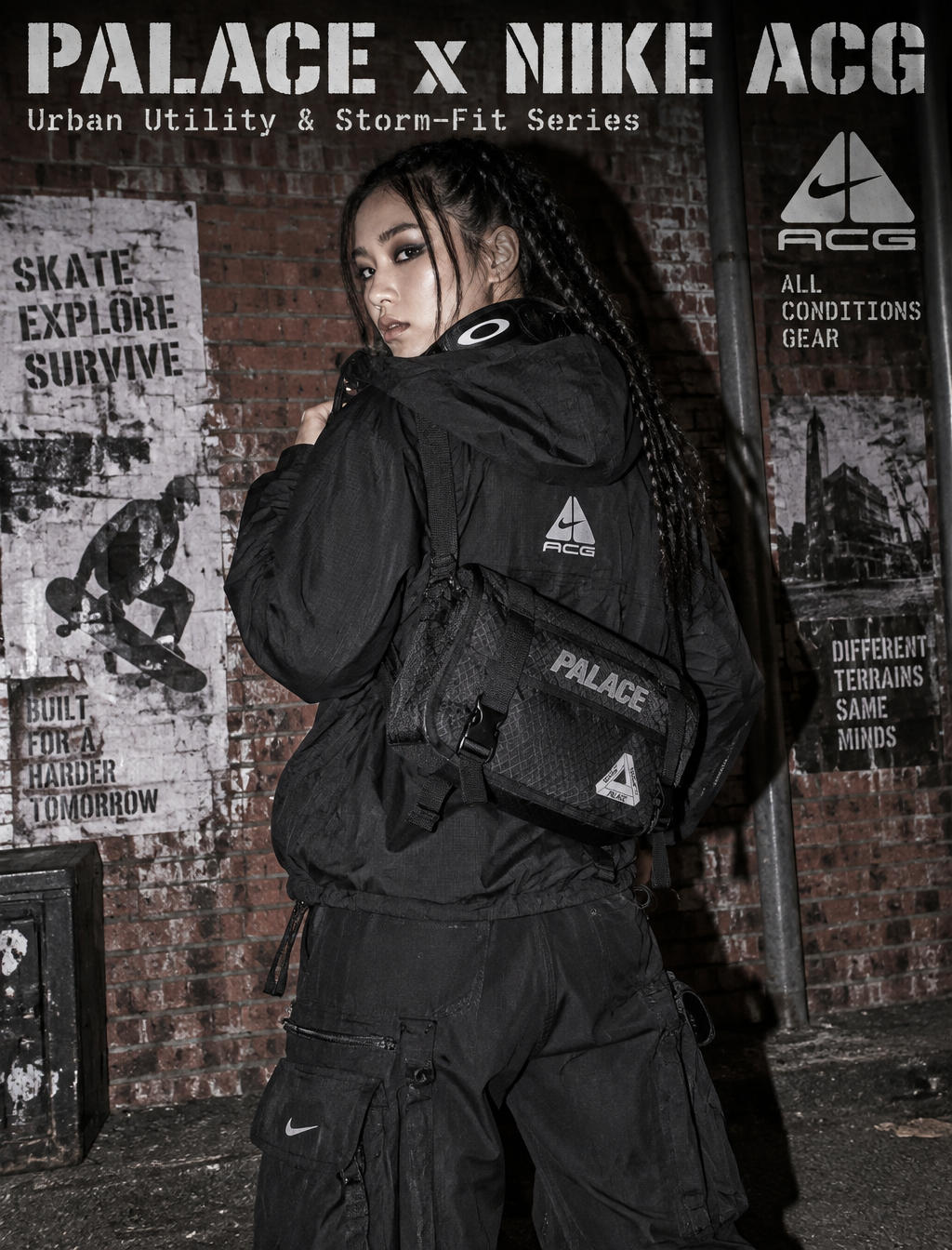 [Theme & Brands]: Rebellious urban skate utility, Nike AC...