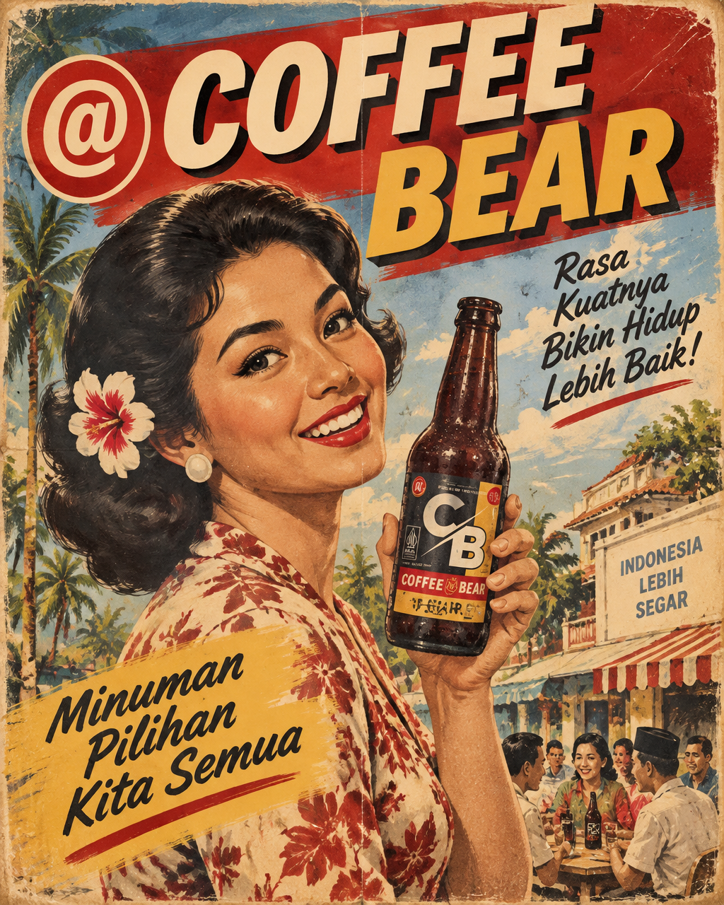 Authentic 1921s Indonesian advertising poster for @COFFEE...