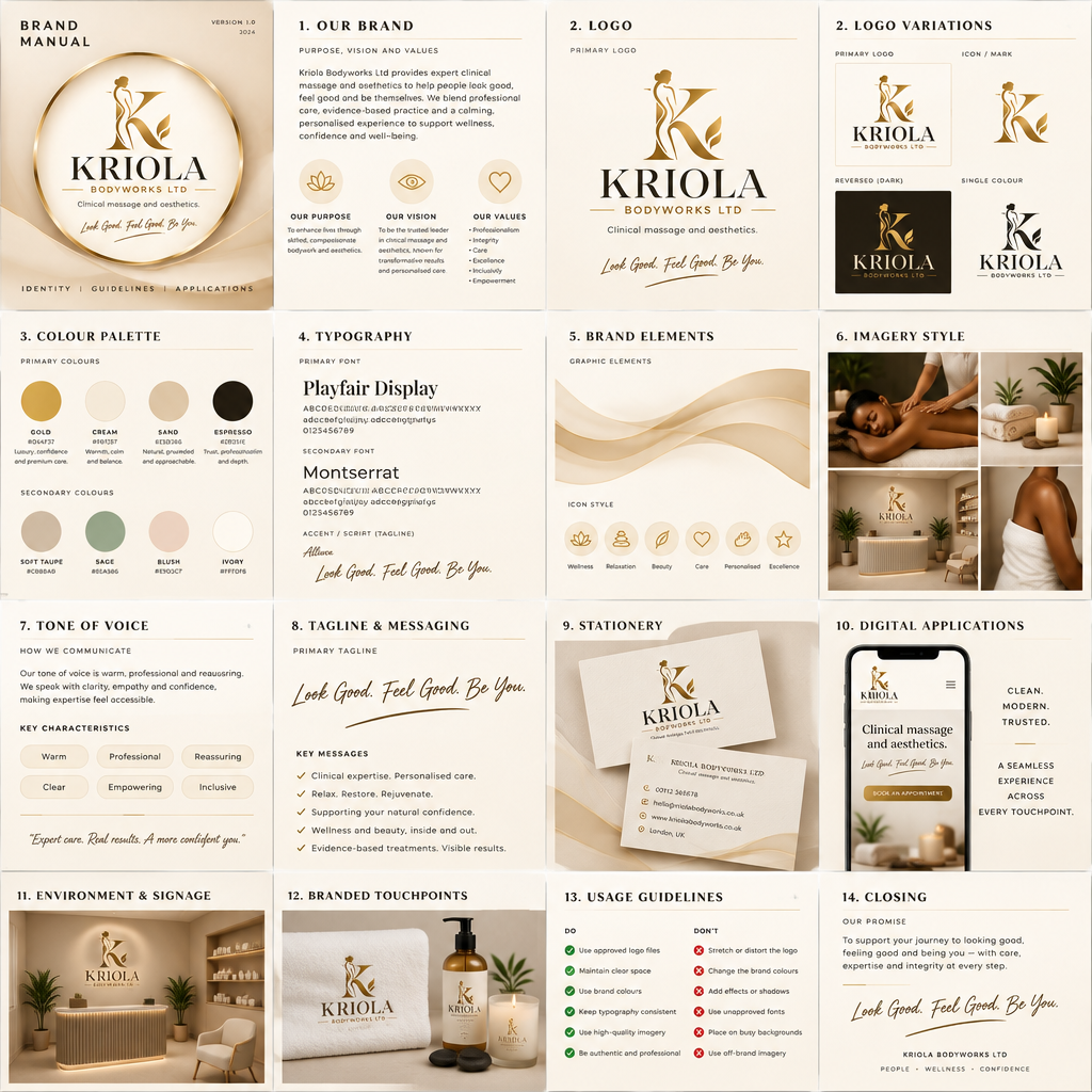 Use the attached brand identity as a basis and create a m...