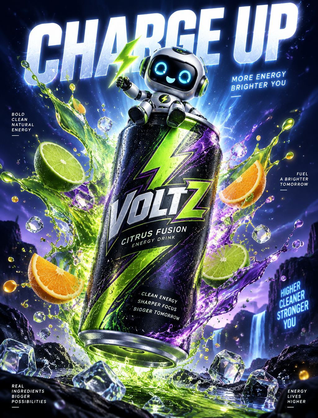 Ultra-eye-catching premium advertising poster, vertical 3...