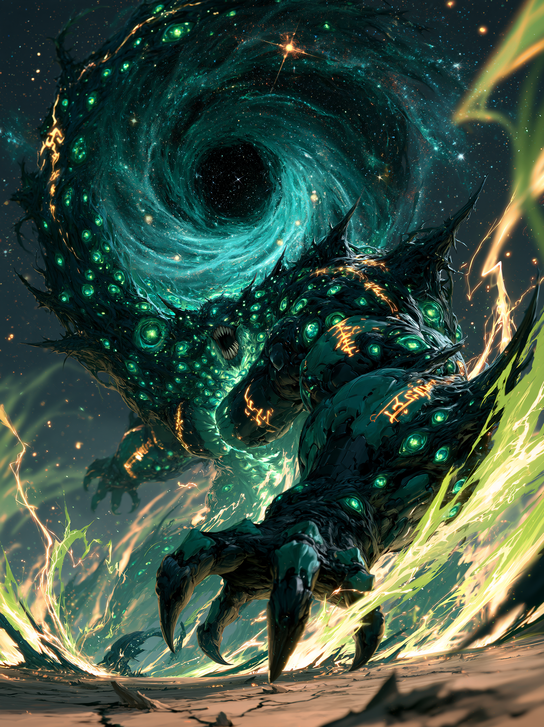 An epic, highly detailed anime-battle manga style digital... - alternate