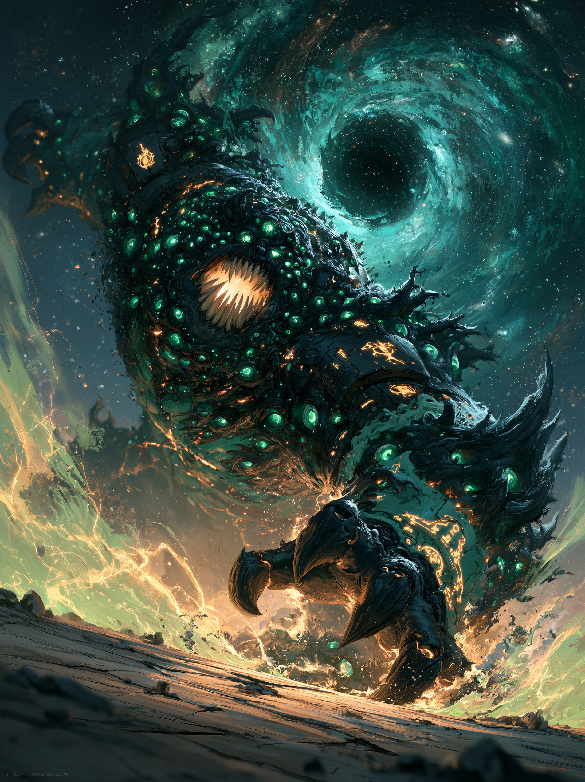 An epic, highly detailed anime-battle manga style digital... - alternate